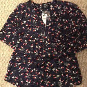 Lipstick half zip shirt